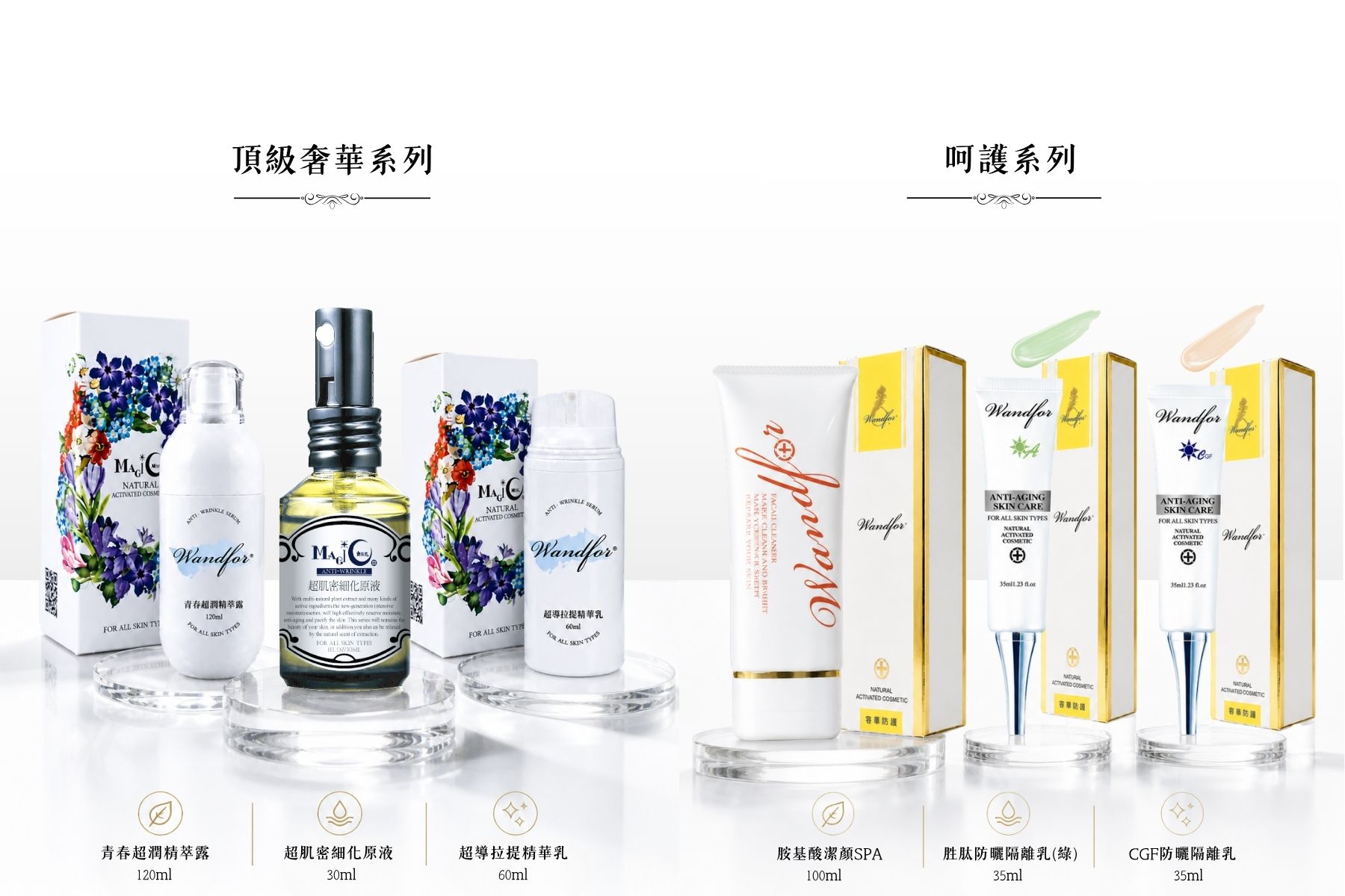Wandfor 寶佳美 頂級奢華系列與呵護系列全產品